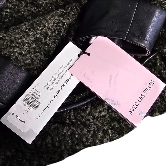 Anthropologie Avec Les Filles Tailored Sherpa Coat, Green, Plush, Size XXS - Picture 4 of 10